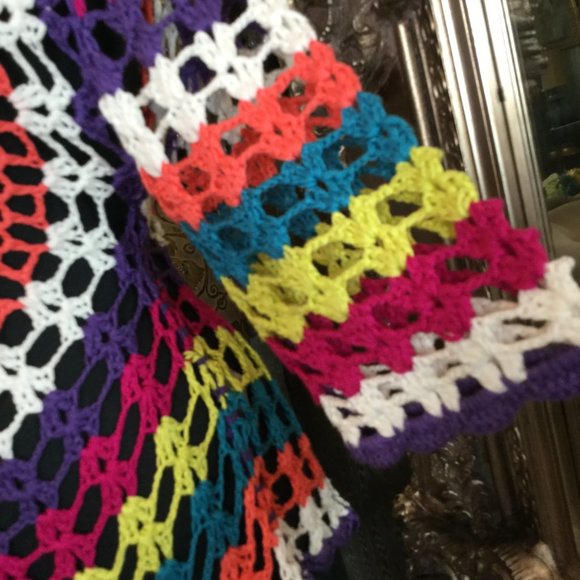 Sioni teal sunbrust print crochet top - Picture 6 of 7